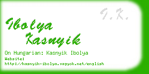 ibolya kasnyik business card